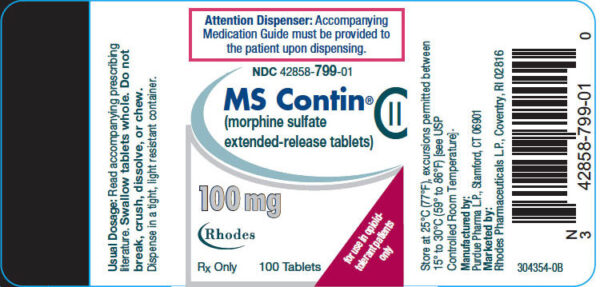 Ms Contin morphine Sulfate 100 mg 1